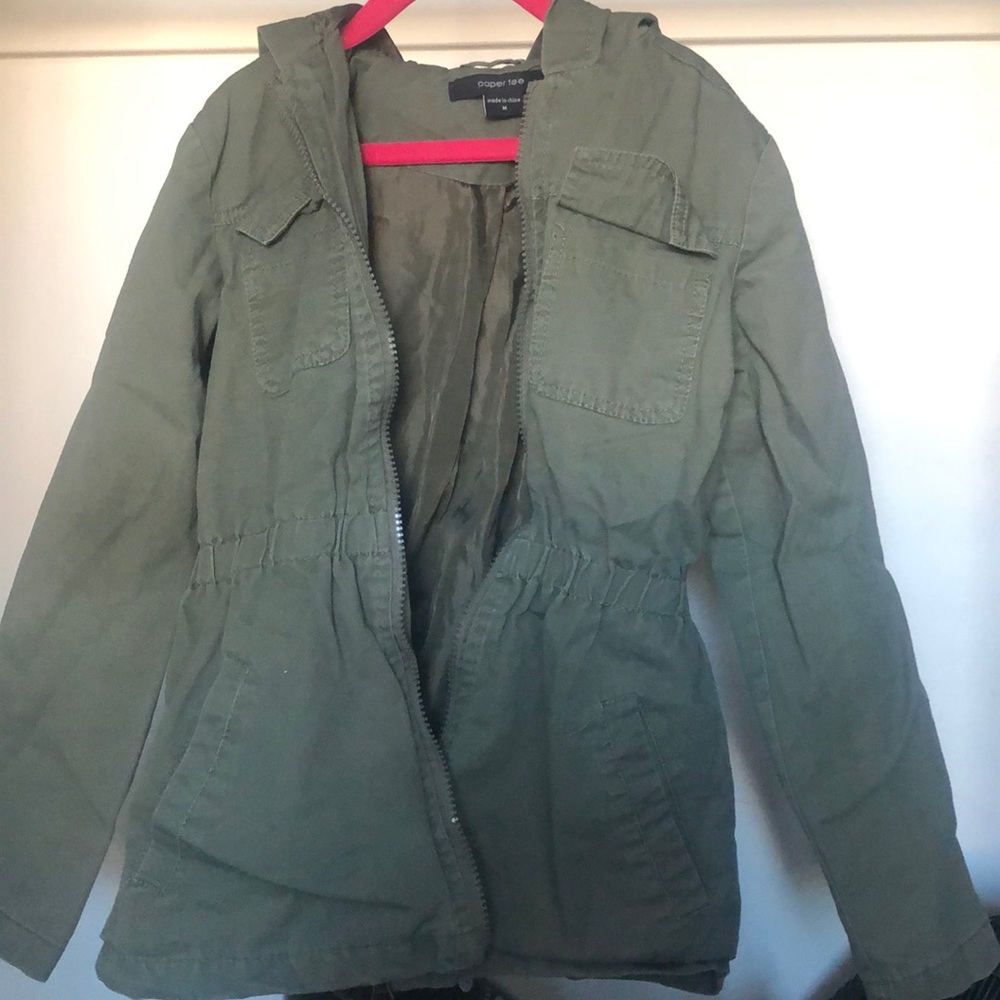 Girls M green utility jacket